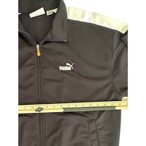 Puma Mens Track Jacket Black White Size Medium Zip Up - Picture 10 of 10